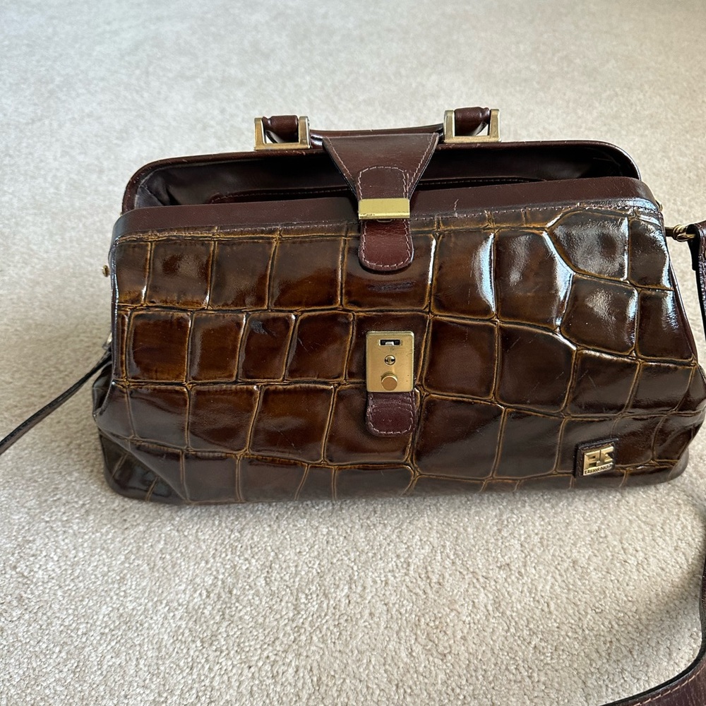 PE Florence Italian Vintage crocodile style satchel purse